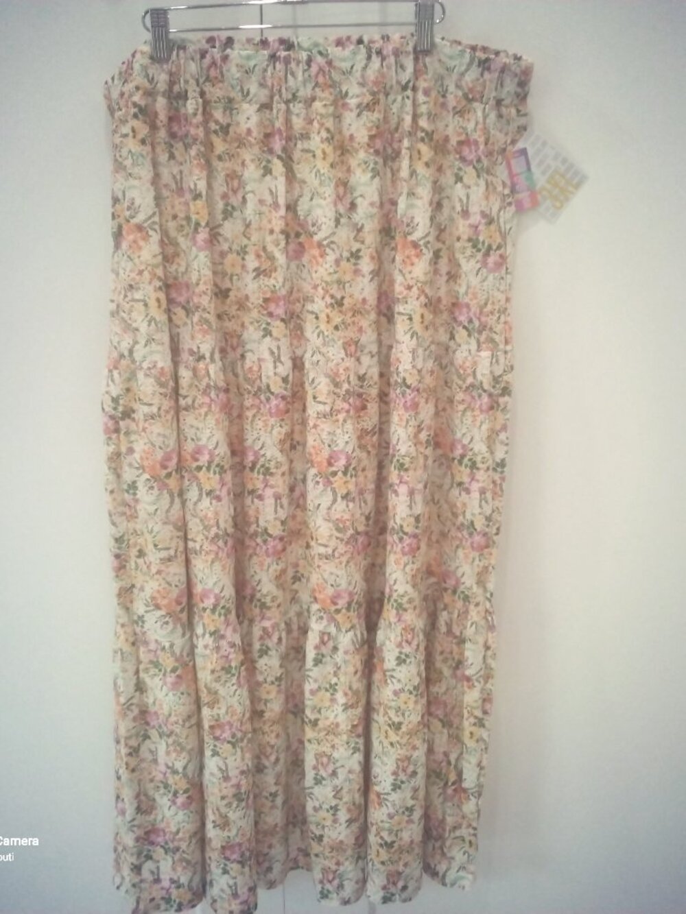 LuLaRoe Cream & Yellow Boho Floral Bohemian Tiered Gypsey Maxi Skirt NWT 3XL